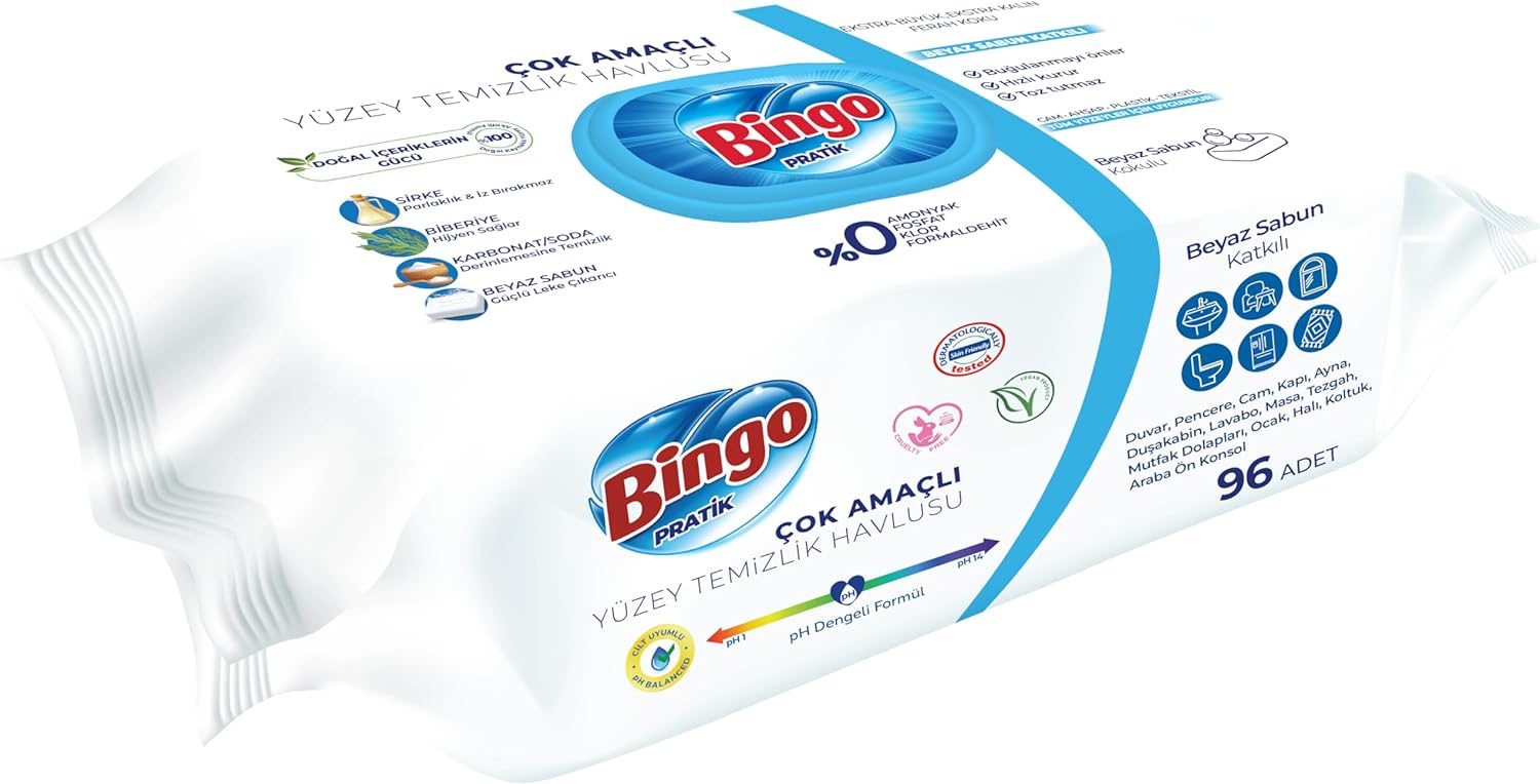 BINGO YUZEY TEMIZLEME HAVLUSU 96LI SABUN KOKULU