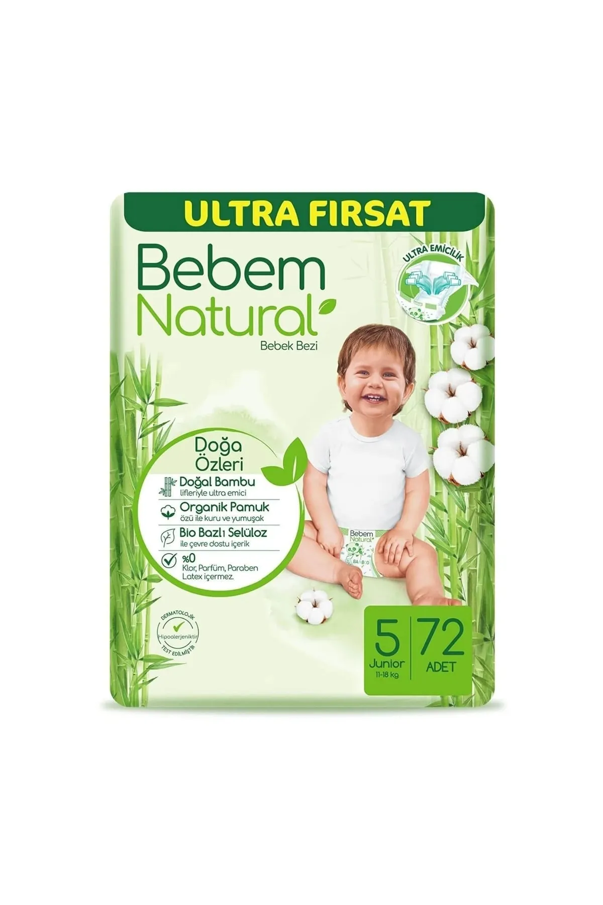 BEBEM NAT.BEBEK BEZ JUNOR 11-18KG 72L U.FIRSAT